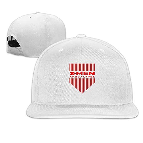 HmkoLo X-MEN Cotton Flat Bill Baseball Cap Snapback Hat Unisex White