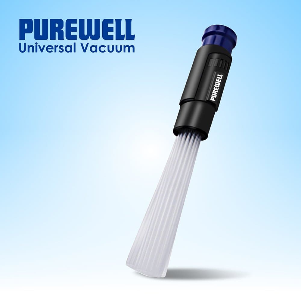 Purewell dust cleaner, Multi-surface Vacuum Cleaner Dust Attachment, Universal design to match most vacuum hose, Small Power Suction Tubes For home, car, drawers, pets, Keyboard cleaner
