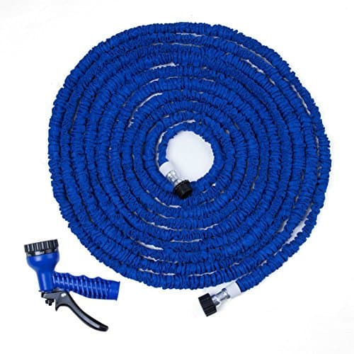 100FT Expandalble Garden Hose Water Pipe with 7 Modes Spray Gun (Blue)