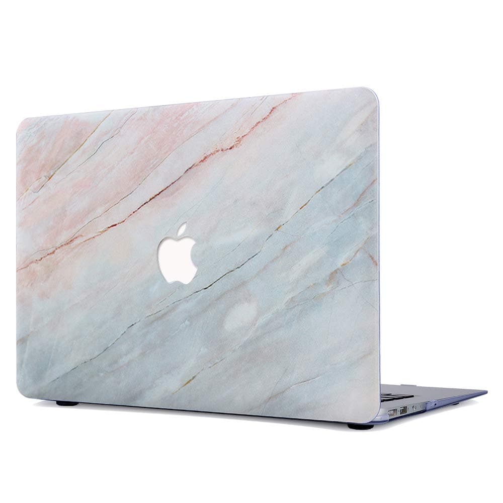 Gusumi Rubberized Plastic Case Hard Shell Cover for MacBook Air 13 Inch (Model: A1369 and A1466), Granite Marble