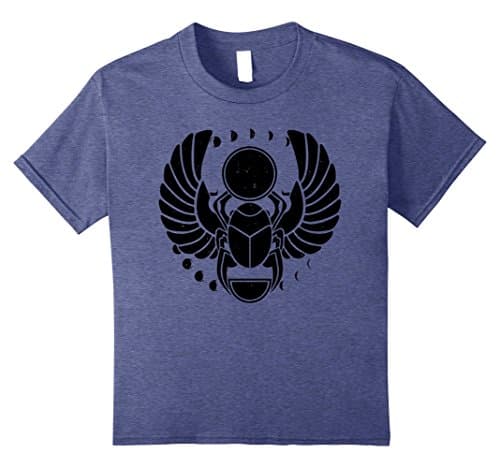 Kids Scarab Beetle Ancient Egypt Tshirt for Kids &amp; Adults 8 Heather Blue