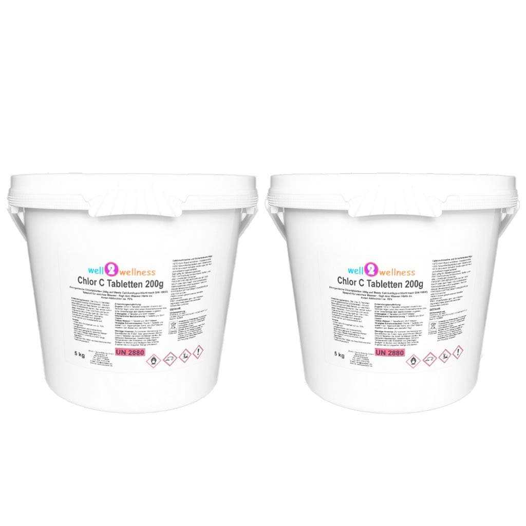 well2wellness Calciumhypochlorit Tablets 0.71oz' Chlorine C Tablets 0.71oz' Especially for Soft Water 25 kg Barrel