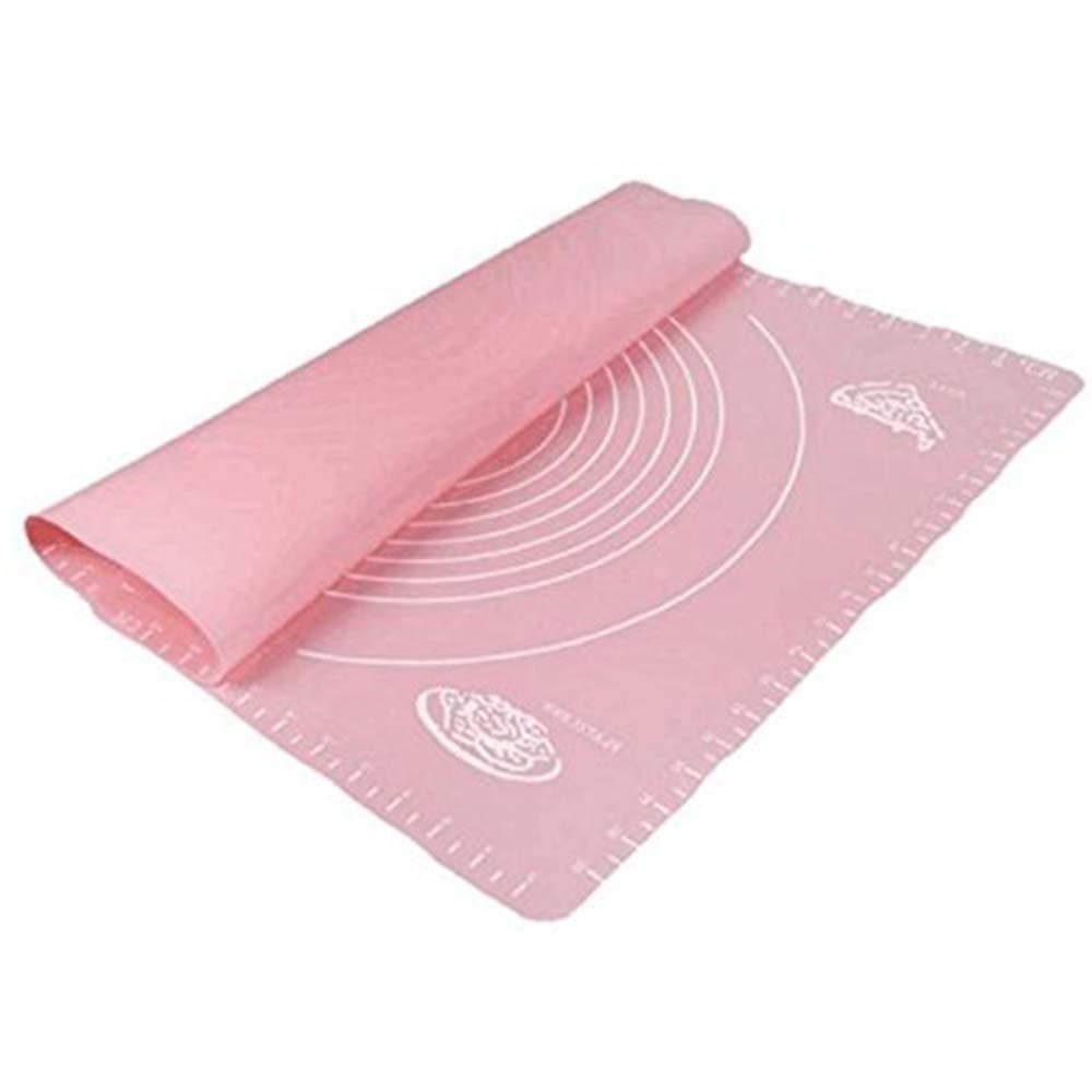 Extra Large Silicone Baking Mat for Pastry Rolling with Measurements Pastry Rolling Mat, Reusable Non-Stick Silicone Baking Mat (pink)