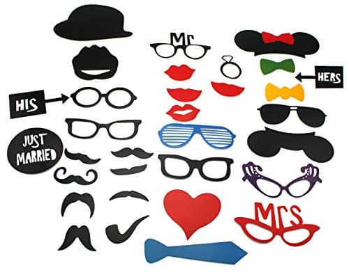 LayDUS 31 PCS Photo Booth Props Assorted Chic style DIY Kit for Weddings Photo Shoots