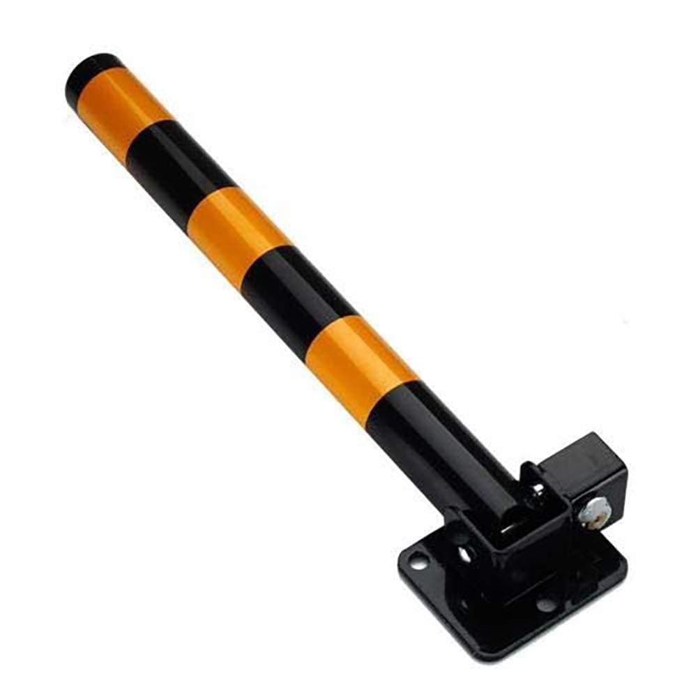 ZLLZM Parking Barrier,Foldable Anti-Pressure Parking Post Folding, Lockable Metal Parking Obstacles Detachable with 3 Key,3 Screw,600 × 57Mm