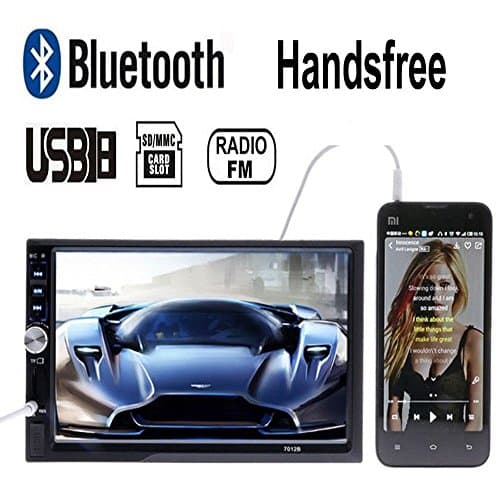 KASIONVI 7''HD 2DIN Bluetooth Car Stereo Touch Screen MP5 Player Support Rear View Camera-input