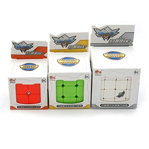 HJXD Cyclone Boys Magic Cube Set 3 Pack 2x2x2 3x3x3 4x4x4 Stickerless Speed Cube True Color