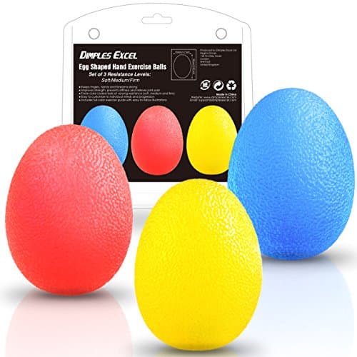 Dimples Excel Squeeze Stress Balls for Hand, Finger and Grip Strengthening-Set of 3 Resistance