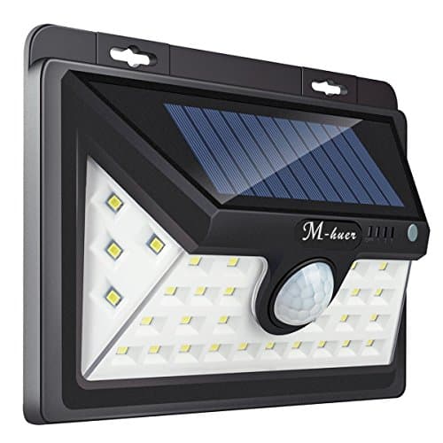 Solar Lights,34 LED Solar Light with Motion Sensor Wide Angle Wireless Waterproof Outdoor Security Lights for Garage Patio Garden Driveway Yard-Auto,White Light (34LED)