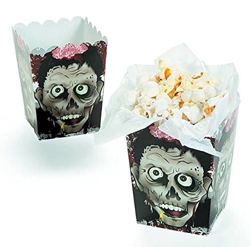 72 Paper Mini Halloween Popcorn Boxes - Zombie Head