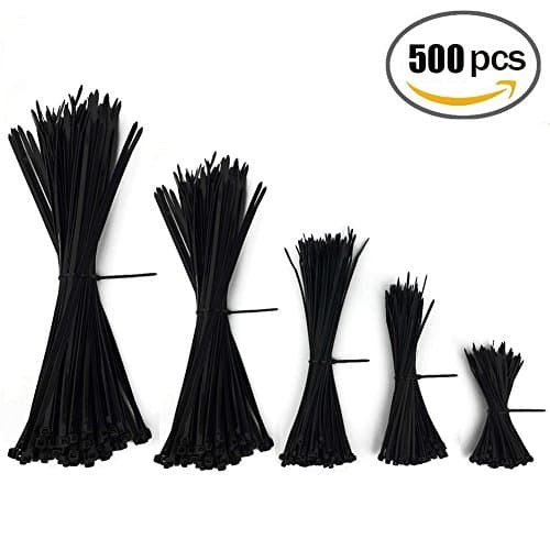 Zip Ties, Cable Zip Ties 500 Pieces 4 6 8 10 12 Inches Nylon Tie for Mainly Organization Wires Home wrap