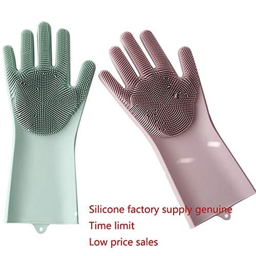 Time Limit Low Price 1 Pair Magic Silicone Scrubber Rubber Cleaning Gloves Dusting Dish Washing Pet Grooming Hair Car Insulated Random Color 1 Pair