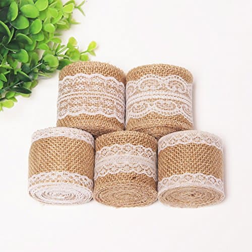 10 Yards Per Roll Jute Burlap Rolls Ribbon with Lace for Craft Rustic Wedding Belt Strap Craft Jute Hessian
