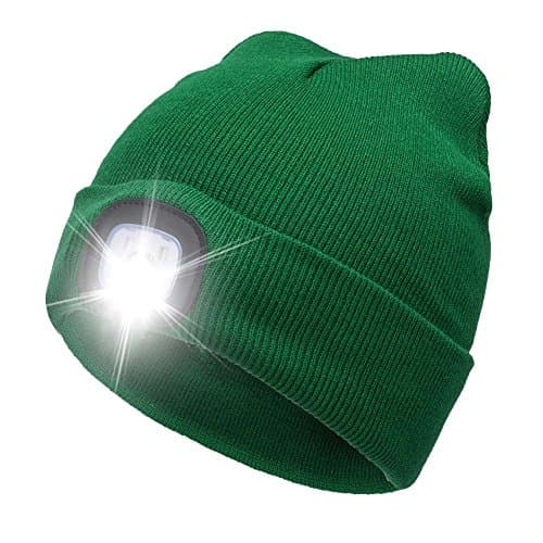 YJWB 4 LED Lighted Beanie Cap Winter Warm Hunting Hat for Night Outdoor Fishing Hiking Camping,LED Cap,USB Rechargeable LED Beanie Cap