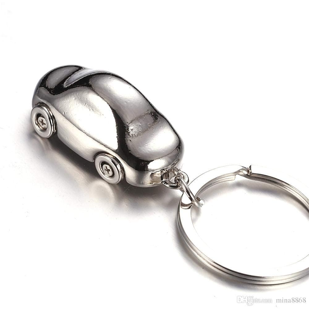 EROUTE Car Shaped Metal Alloy Keychain (Silver)