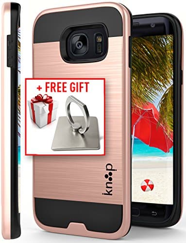 Galaxy S7 Edge Case Rose Gold, Beautifully Protected By Knooop + Free Gift: Ring Holder With Every Purchase. Stylish Advanced Protection Cell Phone Covers - Improved Shock Absorption - Ultra Slim