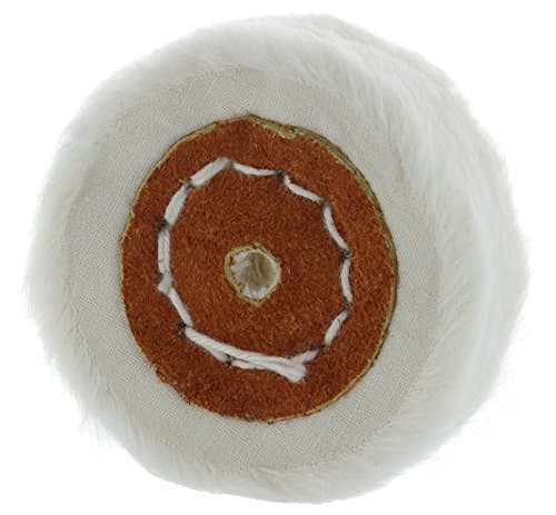 Drixet2 Inch White Cotton Buffing Wheel, With A Shellac Leather Center Hole Reinforcement (50 Ply).