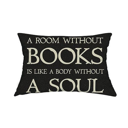 Danceou A Room Without Books is Like a Body Without a Soul Personalized Decorative Rectangular Pillowcases Hot Black Throw Pillow Covers Cases Queen 20x30 Inches One Sided