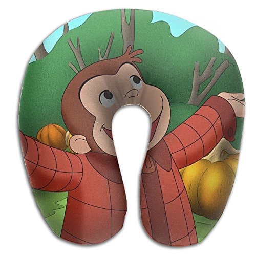 Curious-george-wallpaper U-shaped Cervical Pillow Sublimated 3D Full Print Super Soft And Comfortable For Travel