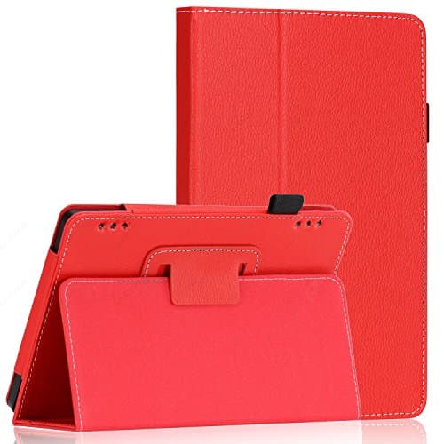 Fire HD 7 Case (2014 Oct Release) SAWE Case Slim Fit Leather Standing Protective Case Cover with Auto Sleep/Wake Feature (will only fit Fire HD 7 4th Generation 2014 model), (Red)