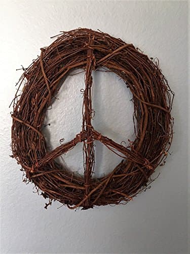 14 inch Grape Vine Peace Sign Wreath