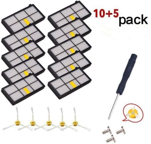 Side Brushes and Filters Replacement for Irobot Roomba 800 Series 870 880 ( 800 805 860 861 865 866 870 871 880 885 900 960 966 980 ) Vacuum Cleaning Robots