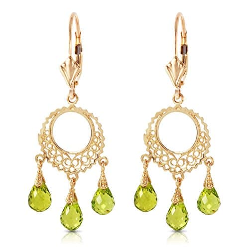ALARRI 3.75 CTW 14K Solid Gold Funfare Peridot Earrings