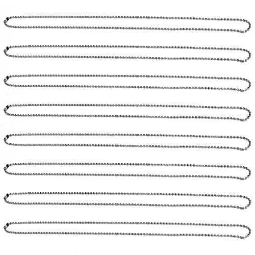 Wisehands Nickel Plated Ball Chains, 24inches Long and Diameter 2.4mm, Made of Nickel Plated Steel, Pack of 50-pieces