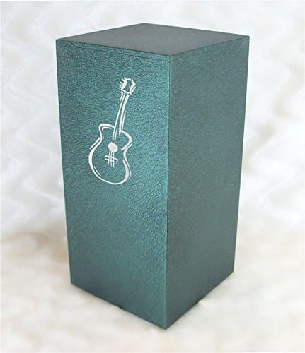 PERSONALIZED Custom Engraved Guitar Cremation Urn Vault by Amaranthine Urns, made in the USA, Eaton DL (up to 200 lbs living weight) (Purple Velvet)