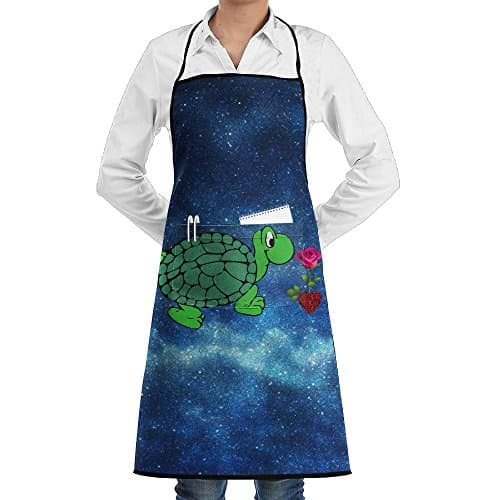 Turtle Love Rose Cooking Kitchen Aprons With Pockets Bib Apron For Cooking, Baking, Crafting, Gardening, BBQ