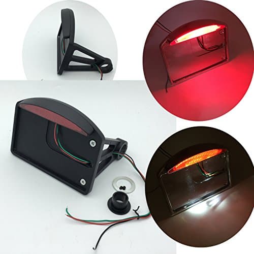 Side Mounted License Plate Assembly Brake Taillight LED Light for Harley Suzuki Honda Kawasaki Yamaha Cruisers