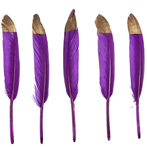 WAKEACE 20pcs/pieces Goose Feather Simulation Gold 4-6 Inches / 10-15 Cm In Bulk for Craft Party Decoration DIY wedding Goose Feathers