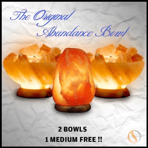 Two Abundance Bowls, One Medium - Himalayan Salt Lamp Special (3 Lamps)