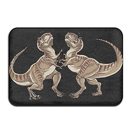 LINGLIII The Dinosaur Sissy Fight Welcome Mat