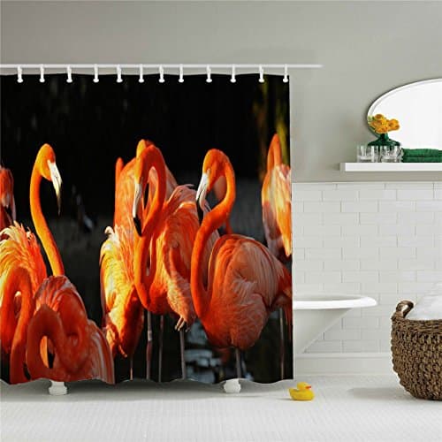 Flamingo Shower Stall Curtain 66"x 72" 100% Polyester