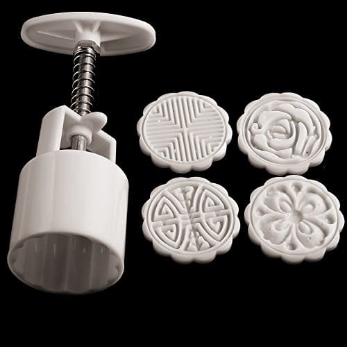 Sealands 50g DIY Tool Round Shape Cake Mold Mooncake Bakeware Baking Molds 4 Flowers Decoration Mooncake Mode