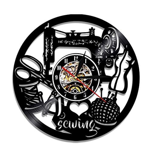 I Love Sewing Decorative Vinyl Record Wall Clock Gift To Your Mother, Friends And Family