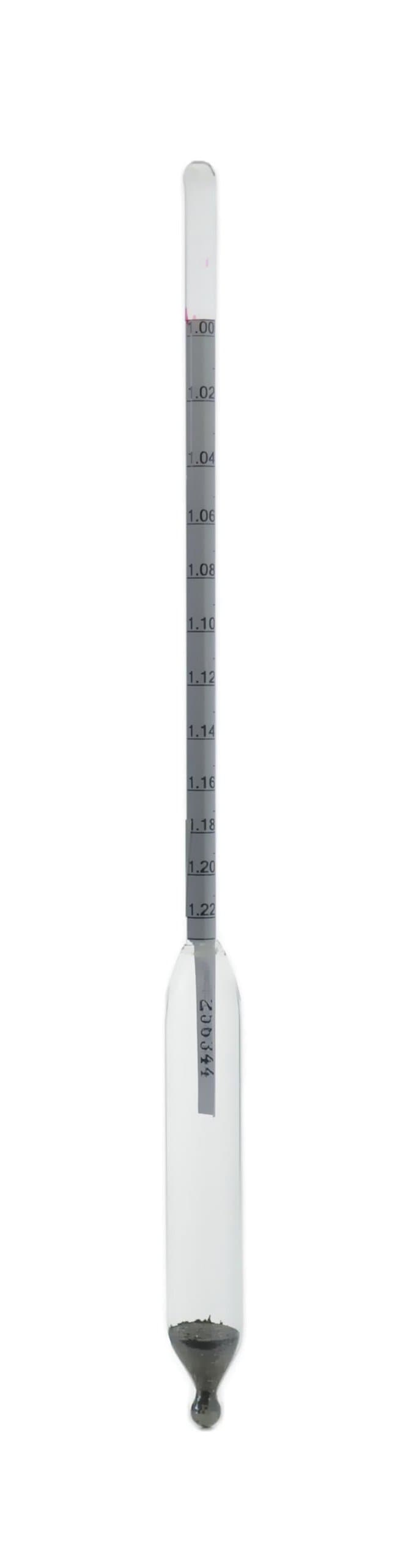 Thermco GW083H Glass Plain Form ASTM Specific Gravity Hydrometers, ASTM 83H, 0.700 to 0.750 SG Range, 0.0005 SG Division, 330mm Length