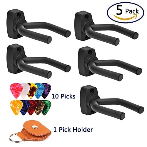 5 Pack Guitar Hangers Mounts Stand Hook Fits Most Guitars