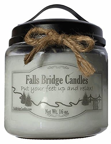 White Tea & Ginger, 16 oz. Scented Jar Candle, Soy Blend, Falls Bridge Candles