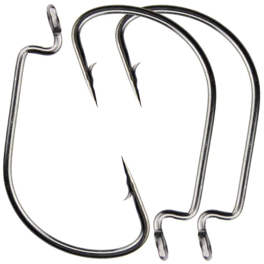 Luengo 50pcs 7316 2X High Carbon Steel Offset Worm Hook Sport Circle Fishing Hooks for Saltwater Fishing-Size: #1-5/0