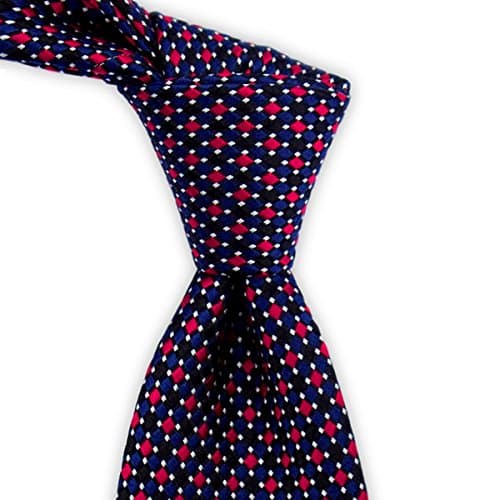 Red and Blue Tie with White and Black Polka Dot Plaid Pattern Tie This | The Tahoe Tie