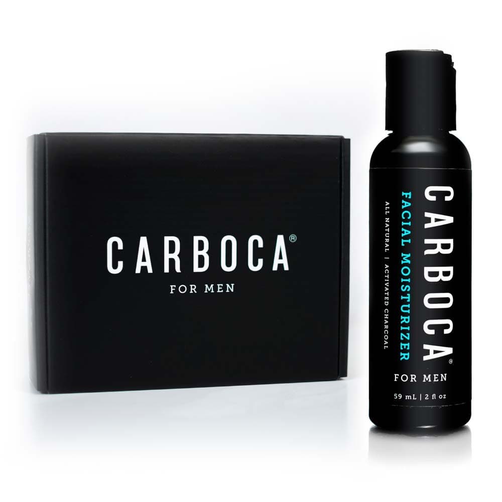 Men's Face Lotion with Activated Charcoal - Fight Bacteria, Moisturize and Protect Your Skin Daily - All Natural Ingredients, Safe for All Skin Types, Aloe Vera, Sunflower Oil - Carboca