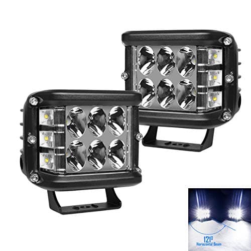 WGL 2Pcs 4Inch 60W Side Shooter LED Cubes Work Lights Off Road Driving Light Spot Flood Combo White Warn Strobe Fit for Jeep Truck ATV SUV Boat 4WD