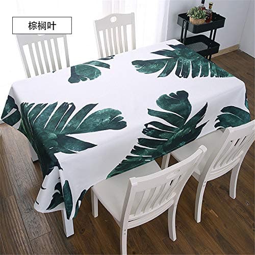 QWEASDZX Tablecloth Cotton and linen Small fresh Digital printing Rectangular tablecloth Waterproof Stain-resistant tablecloth Reusable Suitable for indoor and outdoor 140x200cm