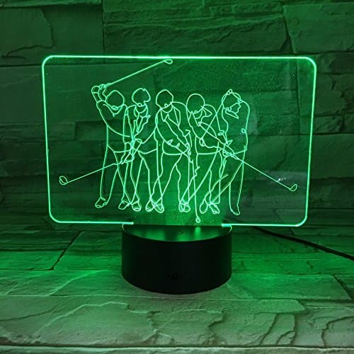 Colorful Playing golf 3D lamp Night Light Touch Table Desk Optical Illusion Lamps 7 Color Changing Lights Home Decoration Xmas Birthday Gift