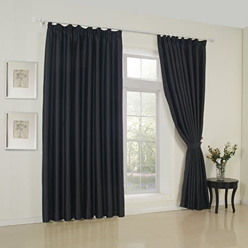 72"W x 84"L (Set of 1 panel) Lining And Blackout 20 sizes Available Custom Modern Solid Black Grommet Top Window Treatment Draperies &amp; Curtains Panels