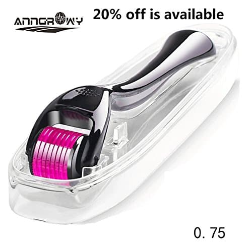 Derma Roller Cosmetic Needling Instrument For Face Titanium 540 Micro Needles Beauty Massage Tool Home Use Hair Loss Care Stretch Marks Acne Scars and Wrinkles Anti Aging Roller (0.75mm)