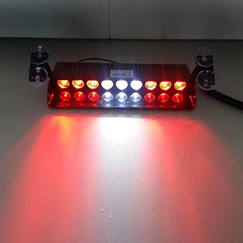 Szcafelimy 9 LED 9W Red/White/Red Windshield Dash LED Lights light High Power LED Multi-Function Strobe light Emergency Warning Flashing LightBar