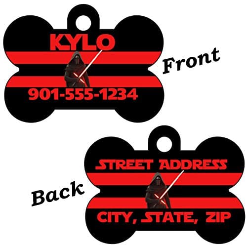 Kylo Ren 2-Sided Pet Id Dog Tag Personalized for Your Pet